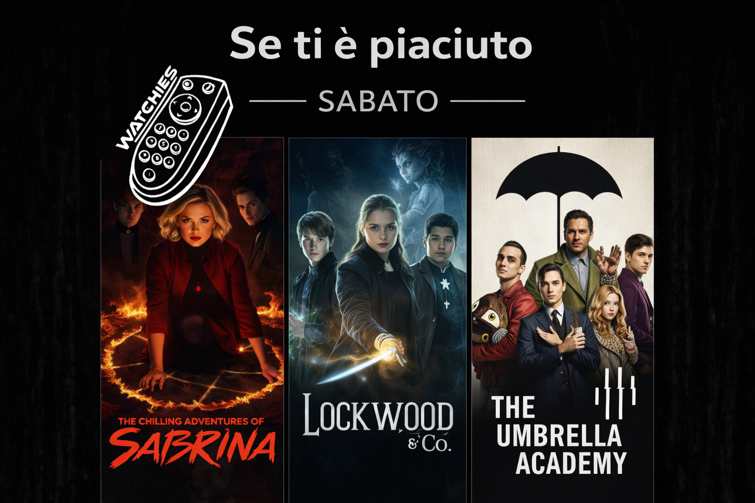 Recensione Se ti è piaciuta Mercoledì: 3 serie dark da non perdere (Sabrina, Lockwood & Co., Umbrella Academy) - Locandina